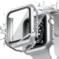thumbnail image 1 of [2 Pack] IBAOLEA Waterproof Case Compatible for IBAOLEA Watch SE Series 6 /5 /4 44mm Case with Screen Protector (Silver+Silver, 44mm) Silver+Silver For 44mm only, 1 of 6