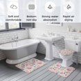 thumbnail image 6 of Summer Beach Bathroom Rugs Set Ocean Starfish Shell Coastal Conch Coral Flowers Linen Non Slip Absorbent Soft Bath Mats 3 Piece Set with Bathroom Rug, U-Shaped Floor Mat, Toilet Seat Cover Small Size, 6 of 9