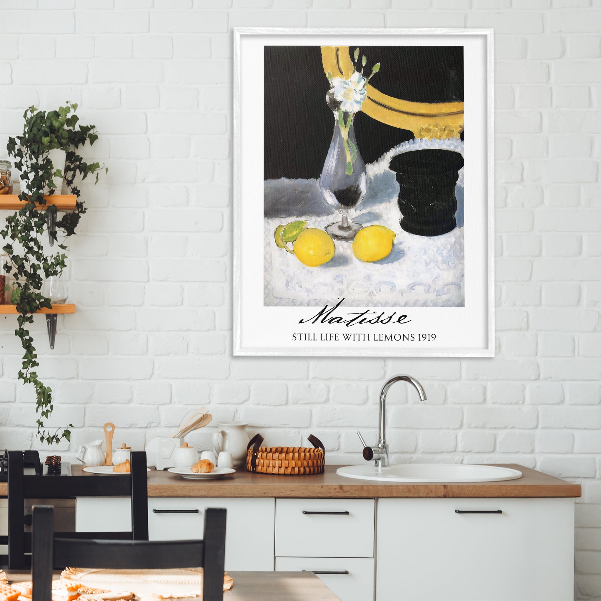 Stupell Industries Matisse Still Life Lemons White Framed Giclee Art, design by Vintage Hustle