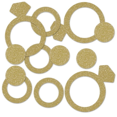 Gold Glittery Diamond Ring Confetti - 1 Pack