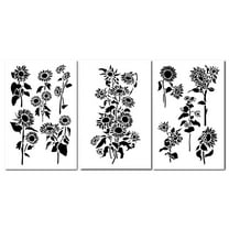 14" Sunflower Painting Stencils Wall Model Craft Decorating Airbrush Sun Flower Template 3 Pack