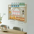 thumbnail image 2 of Gold Wall Mounted Hanging Metal Wine Rack Cabinet&Bottle Shelf 100*15*80cm, 2 of 7