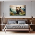 thumbnail image 3 of AatoeaX Watercolor Forest Landscape Wall Art Cute Bear Wildflower Painting Print Abstract Nature Wilderness Picture Cabin Artwork Green Forest Animals Wall Decor for Bedroom Bathroom Home Decorations, 3 of 4