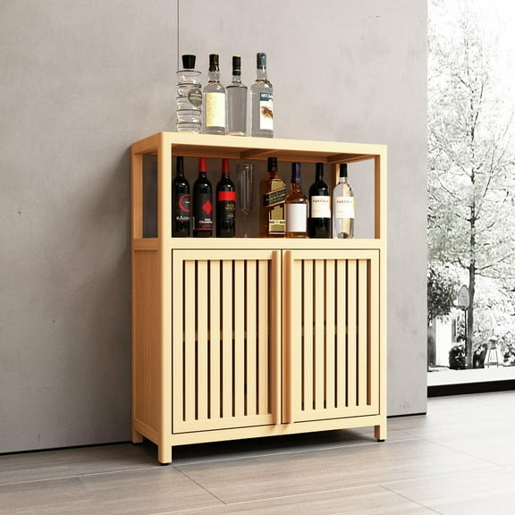 GVN Bathroom Storage Cabinet, Bathroom Floor Cabinet, 41" Single Door Bathroom Storage Cabinet with Shelf, Natural