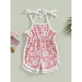 thumbnail image 2 of Bagilaanoe Toddler Baby Girl Jumpsuit Shorts Sleeveless Floral Plaid Print Romper Overalls 6M 12M 18M 24M 3T 4T Kids Short Pants Summer Outfits, 2 of 9