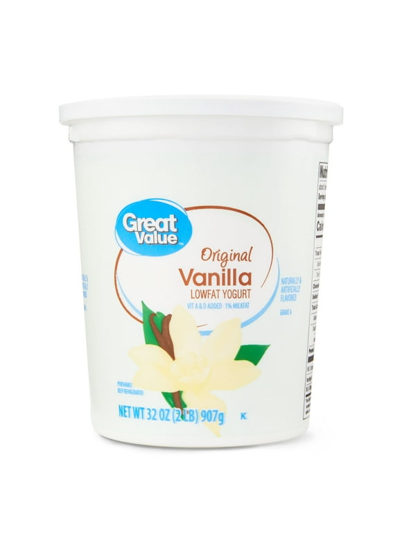 Great Value Original Vanilla Lowfat Yogurt, 32 oz