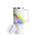 thumbnail image 2 of 40 Oz Car Handle Water Bottle Water Cup Water Bottle Water Jug Coffee Cup Travel Water Bottle Rainbow Giraffe Pattern, 2 of 8