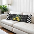 thumbnail image 3 of Hello Summer Lemons Throw Pillow Covers Farmhouses Fruits Black White Checkered Decorative Lumbar Pillow Cover Rectangle Cushion Case for Sofa Couch Bed Living Room Bedroom 20 X 54 Inches, 3 of 9