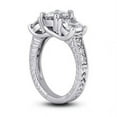 thumbnail image 2 of Three Stone Vintage Art Deco Ring 14K White Gold Over 2.1 Ct Simulated Diamond, 2 of 2