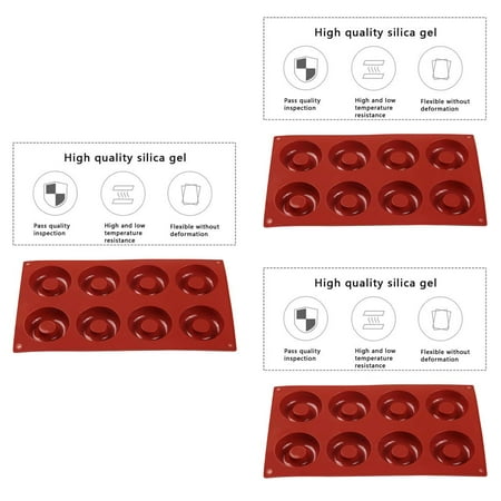 

3Pcs 8-Cavity Donut Silicone Mold Doughnut Cake Diy Cake Diy Baking Mould Baking Mould Chocolate Muffin Pan Ice Tray