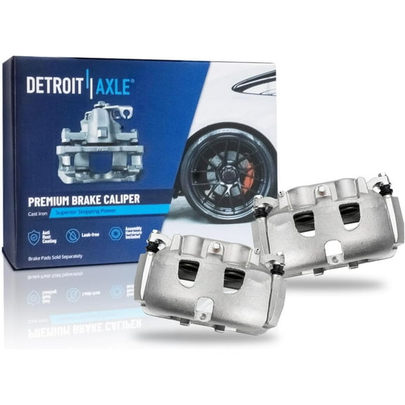 Detroit Axle - Front Disc Brake Calipers w/Brackets Replacement for 2013 2014 2015 2016 2017 2018 2019 2020 2021 2022 Ford F-250 F-350 Super Duty - 2pc Set