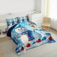 thumbnail image 3 of jejeloiu Christmas Snowman Bedding Comforter Set,Merry Xmas Twin Comforter Sets,Red Blue White Bedding Set For Girl Boys,Super Cozy Room Decor Reversible,2pcs, 3 of 8