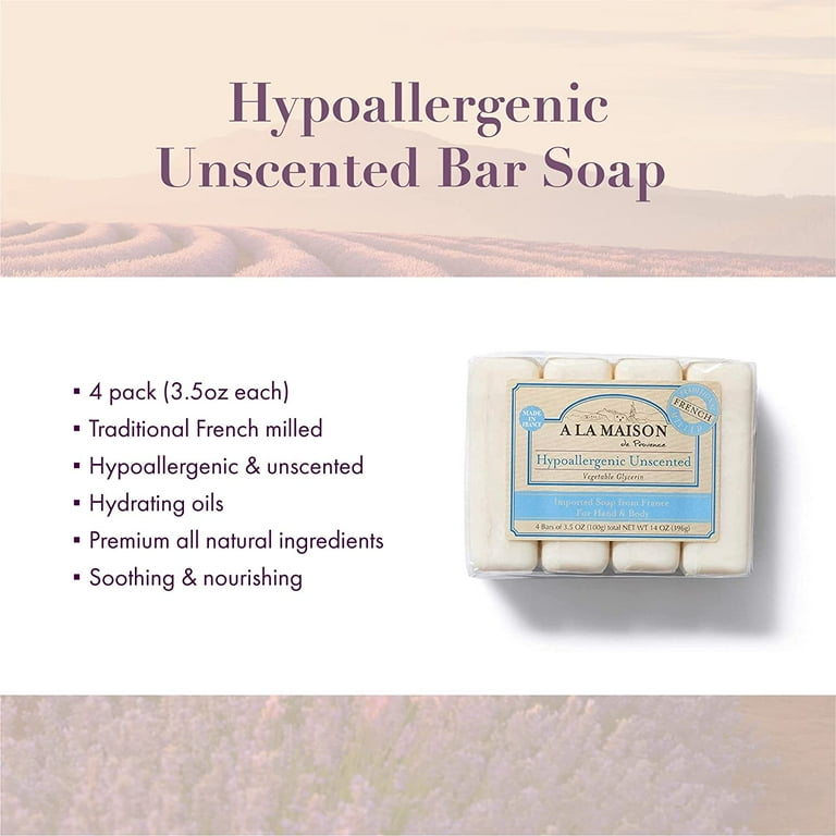 A La Maison Hypoallergenic Unscented Bar Soap - Triple French