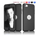 thumbnail image 1 of for iPhone 12 12 Pro Max SE 2020 Case Screen Protector, 360° Full Body Protective Slim Plastic Phone Case With Front Tempered Glass Screen Protector -Purple, 1 of 8