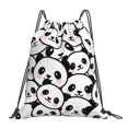 thumbnail image 1 of Cute Panda(1) Drawstring Backpack Waterproof Gym Bag For Party Traveling Sport Storage Use-xdd, 1 of 5