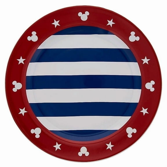 Disney Americana Mickey Mouse Multicolor Dinner Plate Red White & Blue - 11 Inch