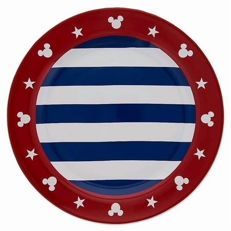 Disney Americana Mickey Mouse Multicolor Dinner Plate Red White & Blue - 11 Inch