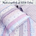 thumbnail image 5 of Cozy Line Shabby Chic Floral Ruffle Stripe 100% Cotton Reversible Quilt Set (Lavender, King - 3 Piece), 5 of 6