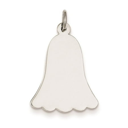 Sterling Silver Engravable Bell Disc Polished Charm Pendant