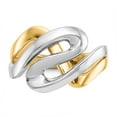 thumbnail image 5 of 14K Two-Tone Gold Ring Band Themed & Rhodium Swirl, Size 9, 5 of 5