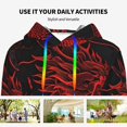 thumbnail image 4 of Fotbe Red Dragon On Black Pattern Womens Long Sleeve Hoodie, Pullover Hooded Sweatshirt, Kangaroo Pocket Hoodie with Eye-catching Drawstrings-X-Large, 4 of 7