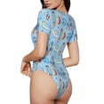 thumbnail image 2 of Balery Cartoon Rocket With Space Body de cuello redondo de manga corta para mujer Tops de manga corta Tops básicos-Large, 2 of 7