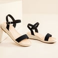 thumbnail image 4 of Women's Platform Wedge Heel Sandals - Buckle Ankle Strap, Open-Toe Comfortable Insole Lightweight Rubber Sole Casual Summer Sandals, 4 of 7