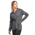thumbnail image 2 of Women's Zip Up Cotton Light Hoodie Jacket (L, Charcoal), 2 of 4