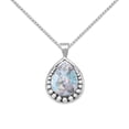 thumbnail image 1 of Precious Stars Sterling Silver Pear Shape Roman Glass Pendant with 1.5mm Box Chain, 1 of 3
