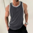 thumbnail image 2 of Yiaimeir Men's Classic Red Sleeveless Jersey Tank Top Athletic Fit Breathable Fabric Perfect For Sports & Casual Wear,Size S-3XL, 2 of 4
