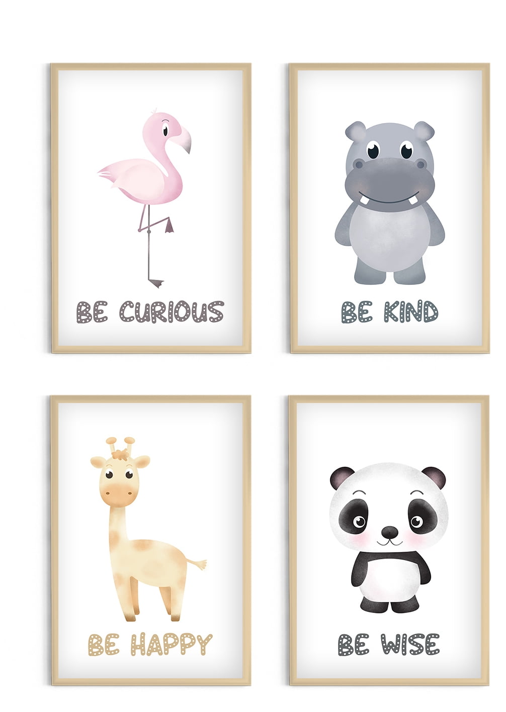 Crazy Cute Animals Quote Poster Inspirational Art Print A6-A0 Nursery Kids Home 