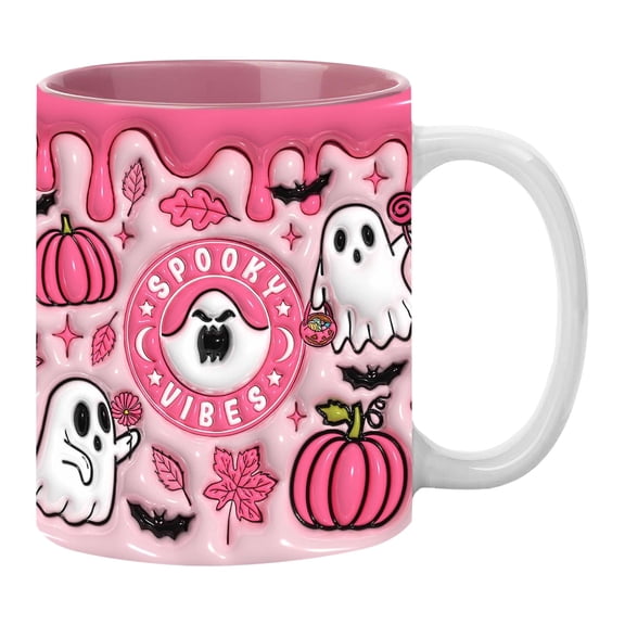 Clearance Under $9.99! 1PC 350ml Halloween Ceramic Coffee Mug, Pumpkin Trick-or-Treat Cup with Handle, Glass, (350ml, A)