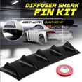 thumbnail image 1 of Universal Black ABS Car Rear Bumper Lip Diffuser 5 Fin Shark Tail Splitter -, 1 of 4