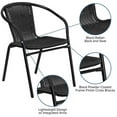 thumbnail image 4 of Pemberly Row Stackable Rattan Curved Back Dining Chair in Black (Set of 2), 4 of 10