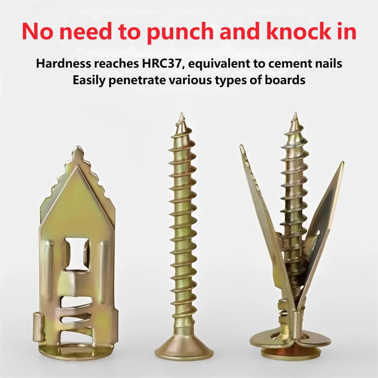 Drywall Expansion Anchors + High Strength Zinc Screws Kit (Pack of 100), Self Drilling Drywall Anchor, Quick-Install Wall Anchor Kits