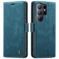 thumbnail image 1 of Retro Leather Wallet Case for FOXDOCK Samsung S26 Ultra – Shockproof, Card Slots – Blue, 1 of 5