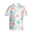 thumbnail image 2 of Kll Men'S Hawaiian Shirt Short Sleeve Button Down Beach Shirts-Colorful Seashells1, 2 of 8