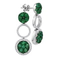 thumbnail image 2 of FB Jewels 18kt White Gold Womens Round Emerald Diamond Convertible Dangle Jacket Earrings 1.00 Cttw, 2 of 3