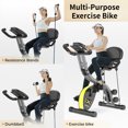 thumbnail image 6 of Pooboo Folding Exercise Bike Indoor Stationary Cycling Bicycle Upright Magnetic Workout Bicycle With Dumbbells and Resitance Bands Maximum Weight 300LBS, 6 of 10