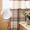 thumbnail image 2 of No Hook Shower Curtain with Built-in Rings - Red Brown Plaid Washable Waterproof Fabric Bathroom Curtains for Hotel,Rentals, 60 X 72 Inch Long , Country Farmhouse Checkered, 2 of 9