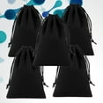 thumbnail image 1 of Raindrops 5Pcs Black Flannel Drawstring Bag Designed for Secure Closure and Versatile Storage, 1 of 8