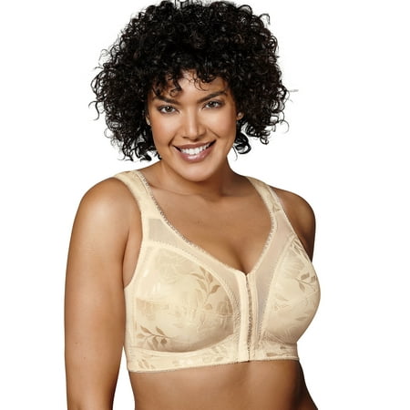 

Playtex 18 Hour 4695 Front-Close Wirefree Bra with Flex Back Light Beige 48C Women s