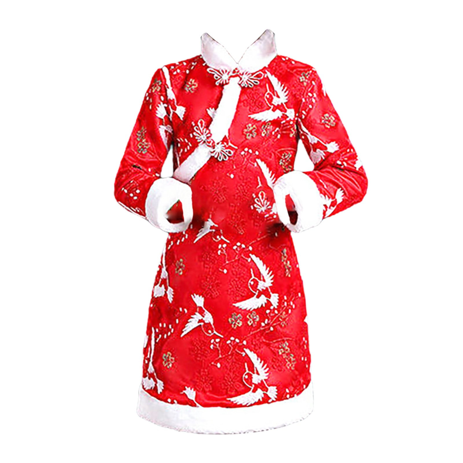 Coerni Toddler Baby Girl New Year's Dress Sets Chinese Ancient Clothing Thick Childs Tang Suit Long Sleeve Dress 2Pcs Outfits