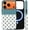 Vintage Striped, variant on Classic Green Striped Polka Dot Pattern Magnetic Phone Case for iPhone 14/iPhone 13 6.1" Compatible with Magsafe, Retro Design Polkadot Strip Print Hybrid 2-Layer Hard Cases for Girls Boy