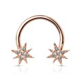 thumbnail image 1 of Crystal Paved Starburst Ends 316L Surgical Steel Circular Barbell/Horseshoe, 1 of 6