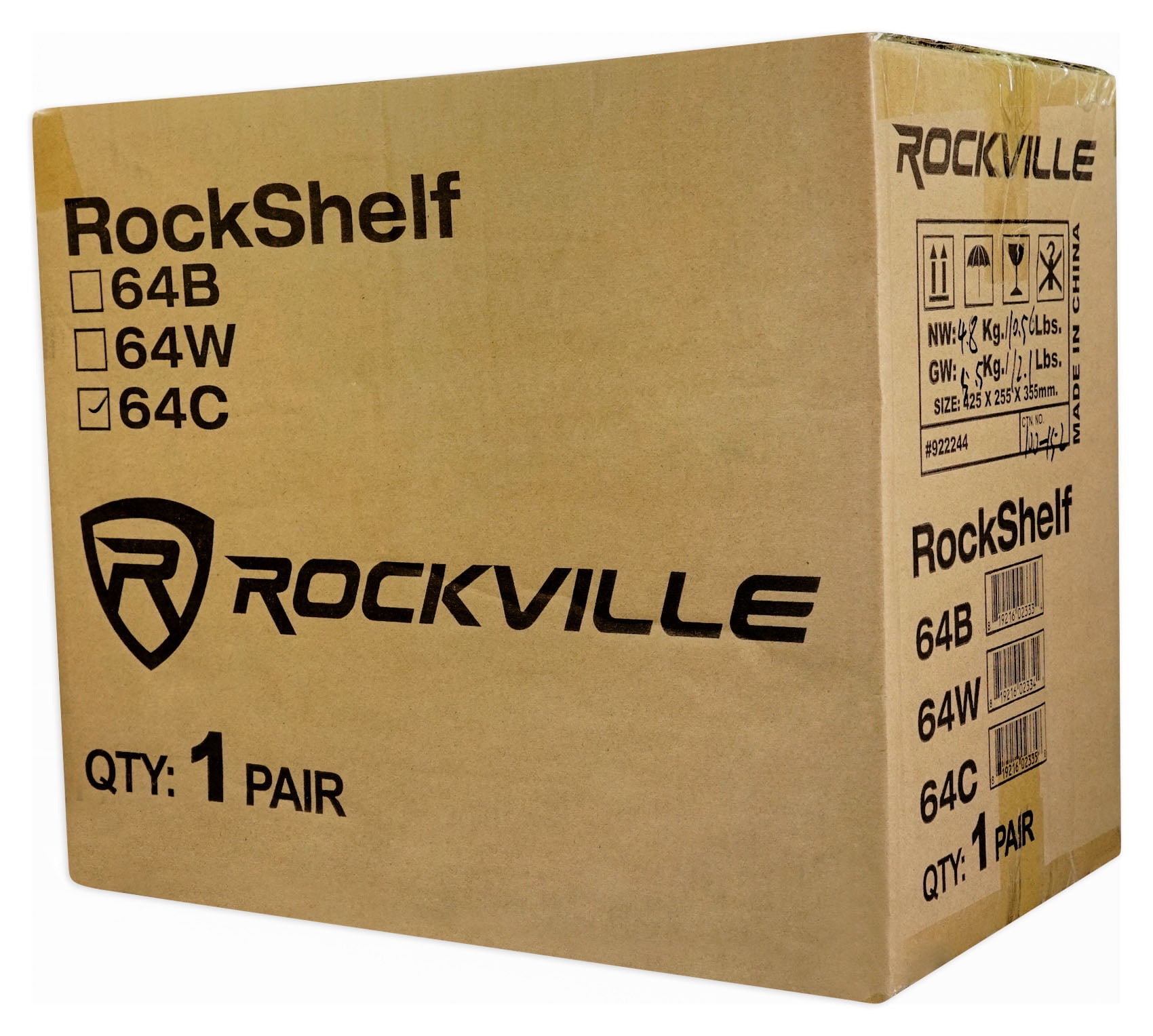 Pair Rockville RockShelf 64C Classic 6.5" Home Bookshelf Speakers w/29" Stands