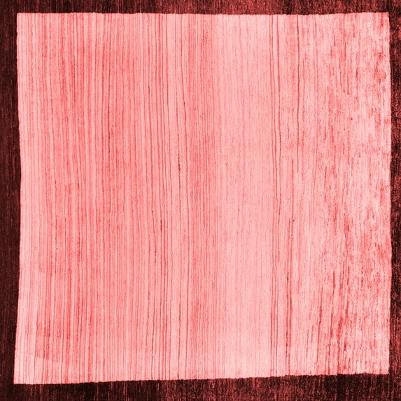 Ahgly Company Machine Washable Indoor Square Solid Red Modern Area Rugs, 5' Square