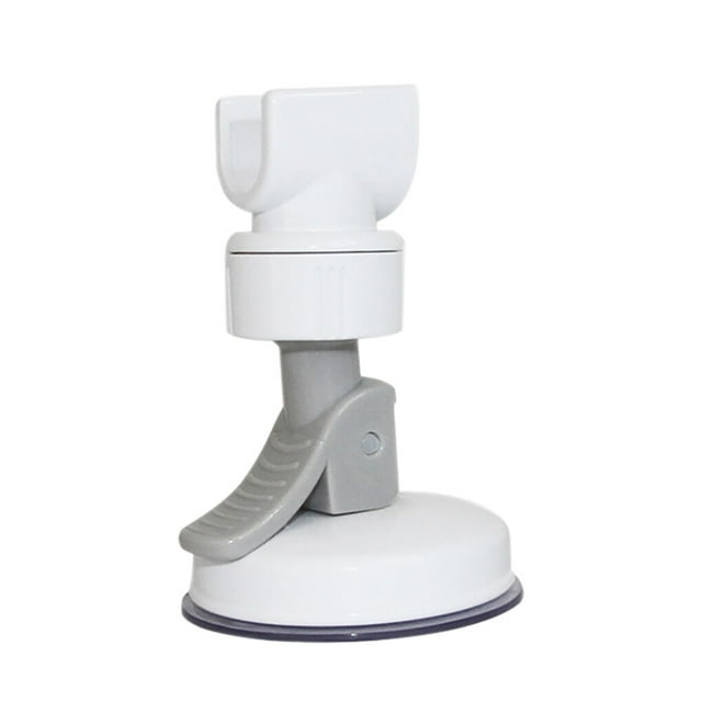 Support de Pommeau de Douche Réglable Mural Ventouse Montable 360° Rotatif Support de Salle de Bain Réutilisable Pulvérisateur Ménager Blanc Gris