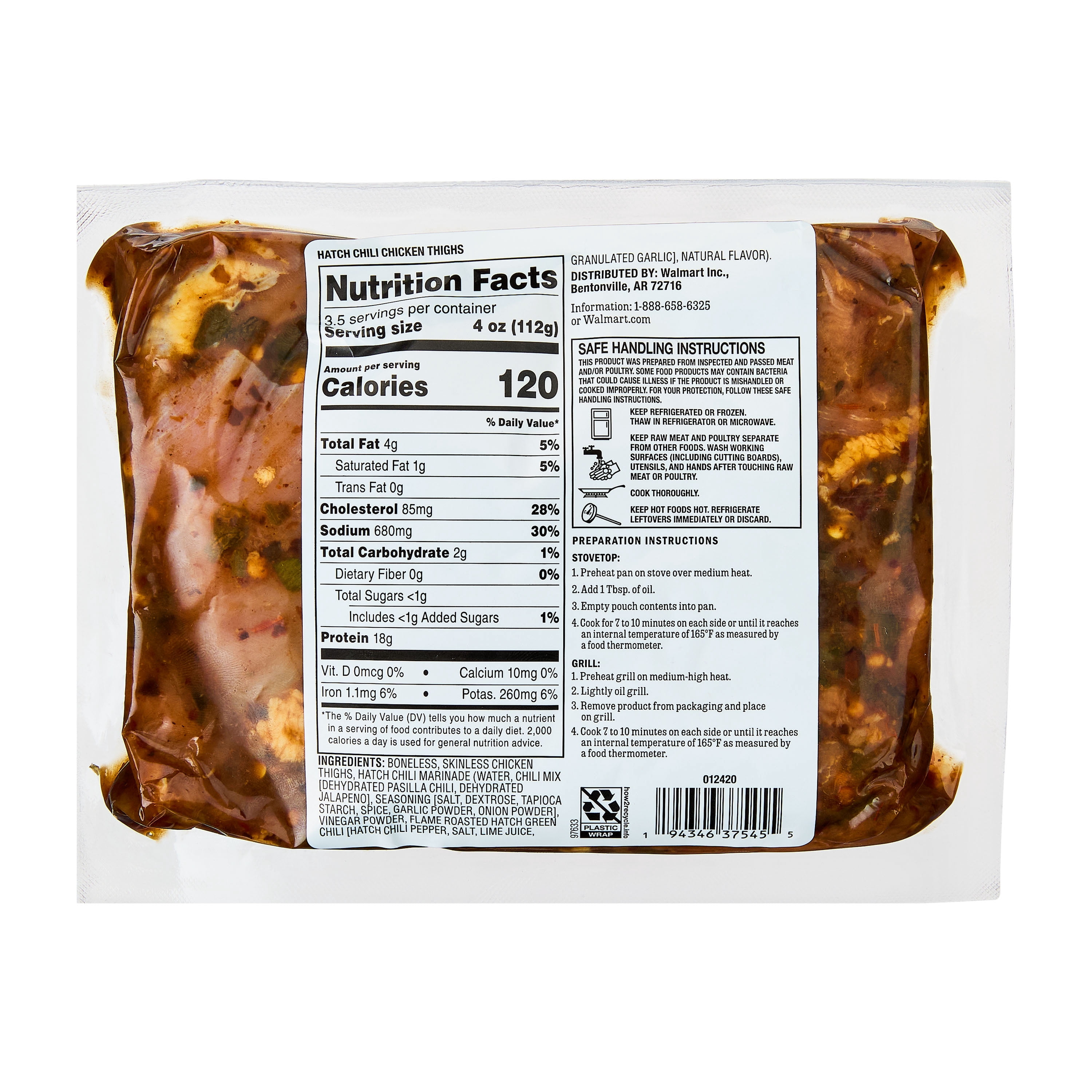 Marketside Hatch Green Chili Chicken Thigh, 14 oz (Refrigerated)