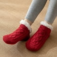 thumbnail image 5 of WMTBSRSW Fuzzy House Slippers Socks Winter Warm Sherpa Lined Slipper Socks Cable Knit Fluffy Soft Slipper Thick Comfy Plush Fleece Home Socks, 5 of 6